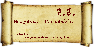 Neugebauer Barnabás névjegykártya